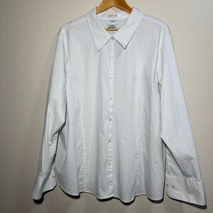 George Woman Stretch Classic White Women’s Dress Shirt - Size 26W/28W